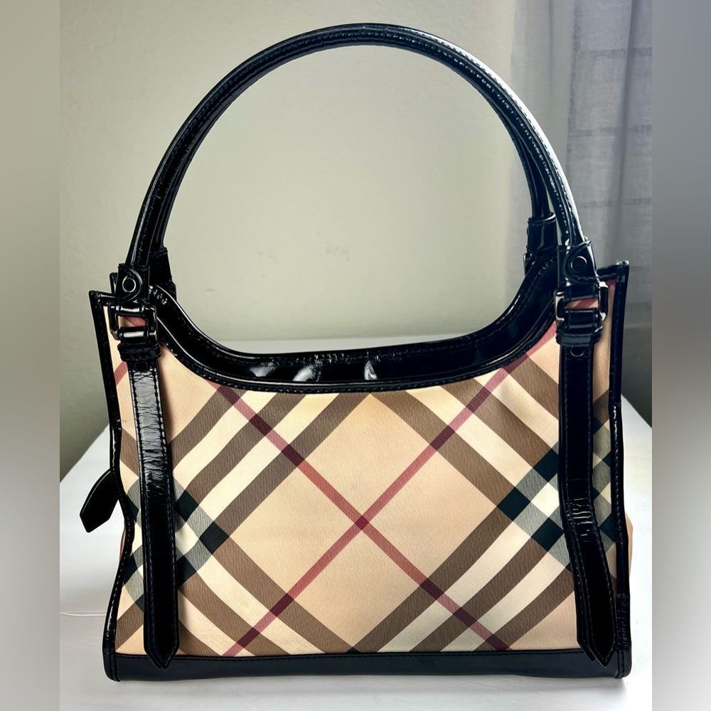 Burberry Ashmore Super Nova Check Patent Leather Bag - Picture 2 of 16